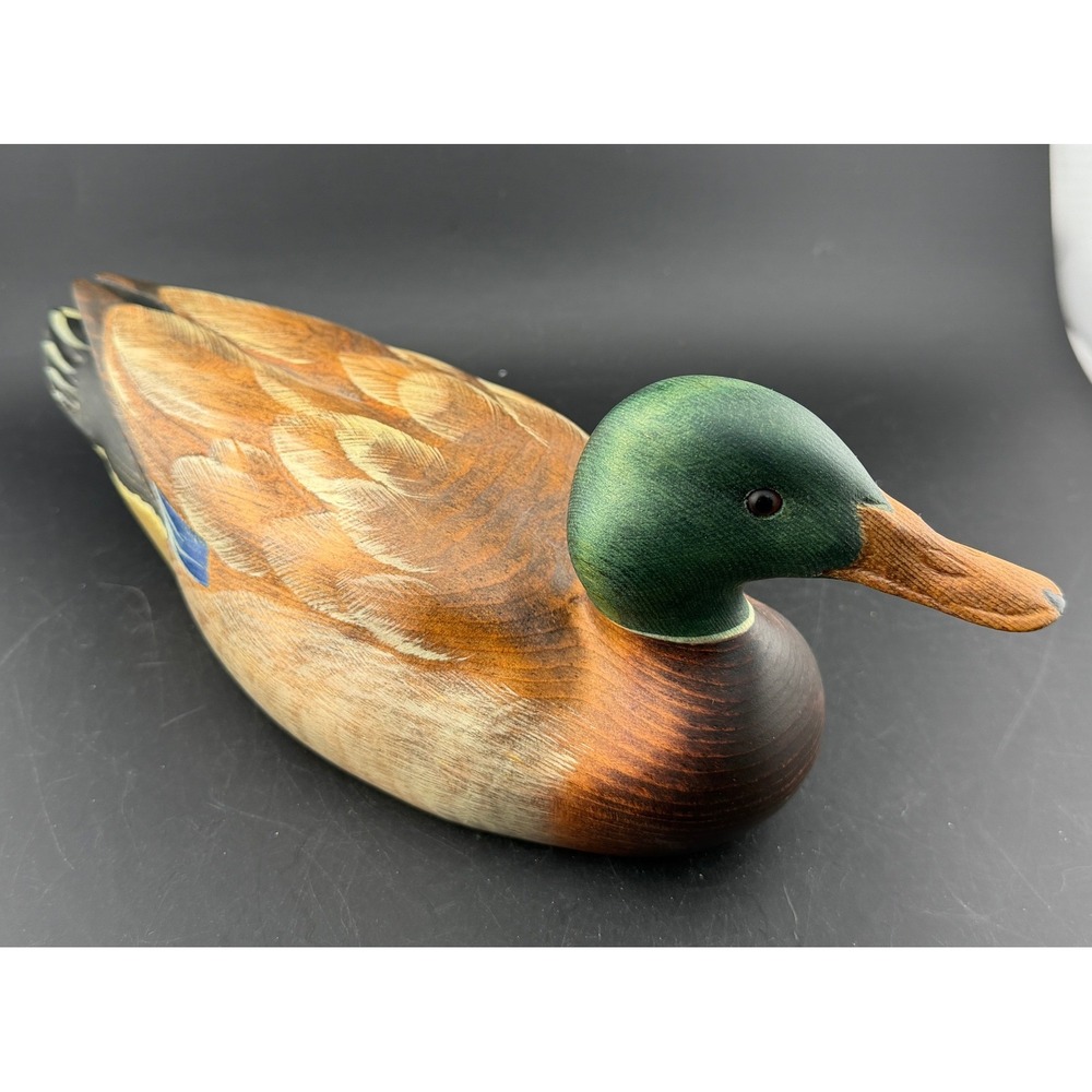 Big Sky Carvers Mallard Duck Decoy: Ken Hyer Signed, Hand Painted Wood Sculpture
